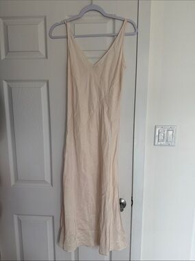 Babaton Light Beige Slip Dress